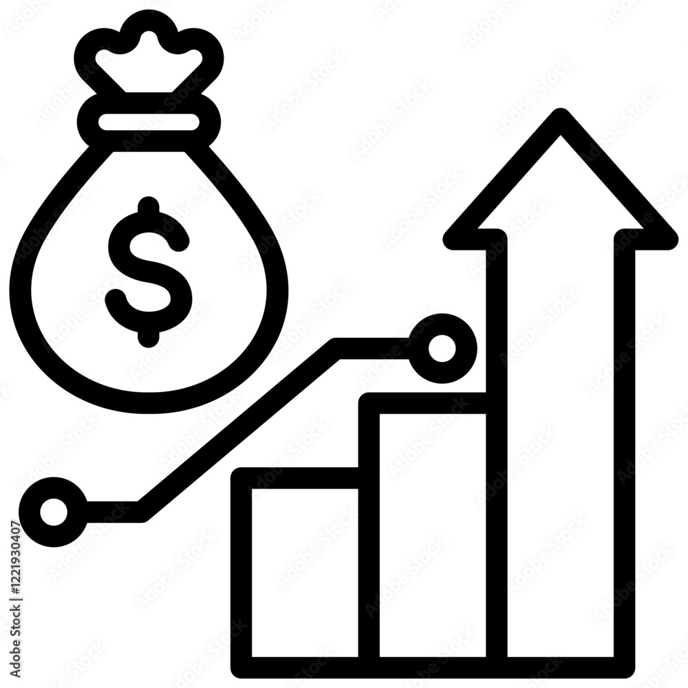 Poster yield optimization outline icon