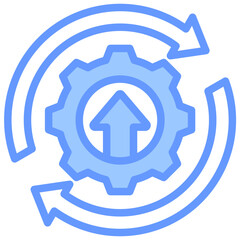 Process Optimization Lineal Blue Icon