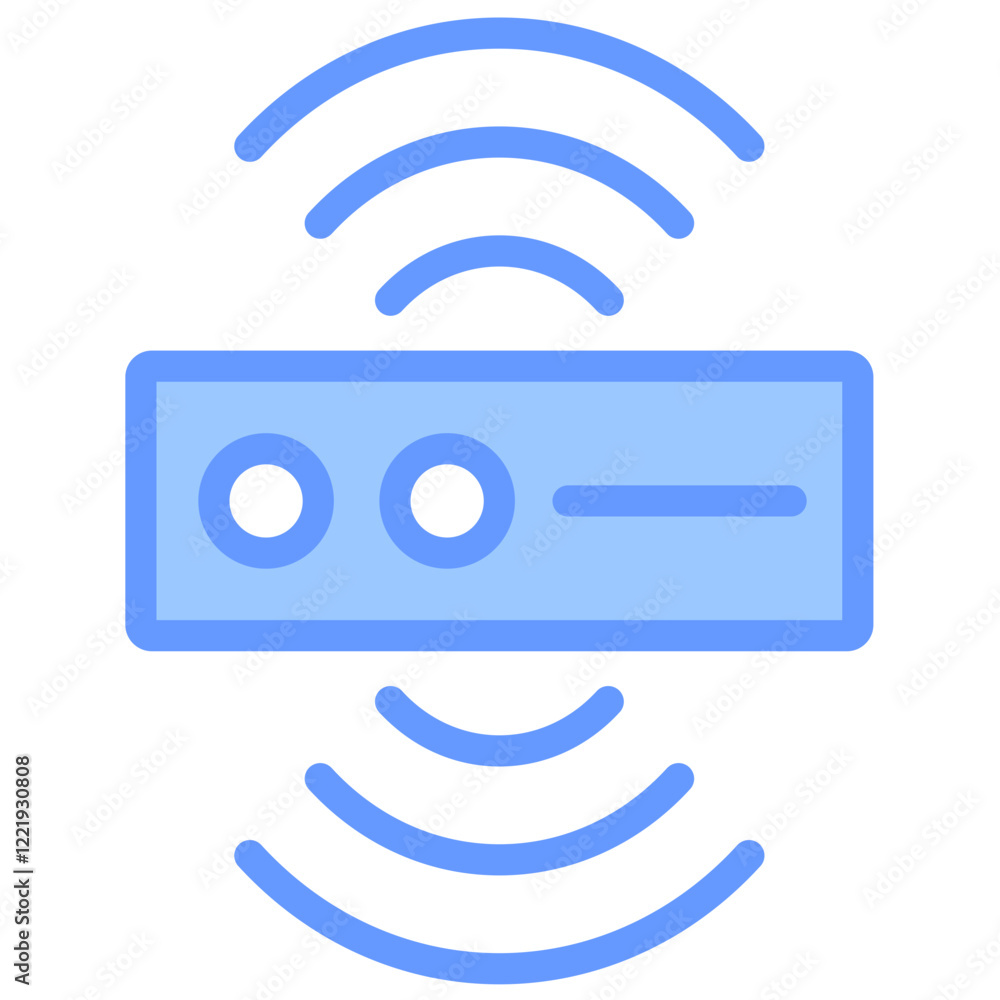 Poster sensor data lineal blue icon