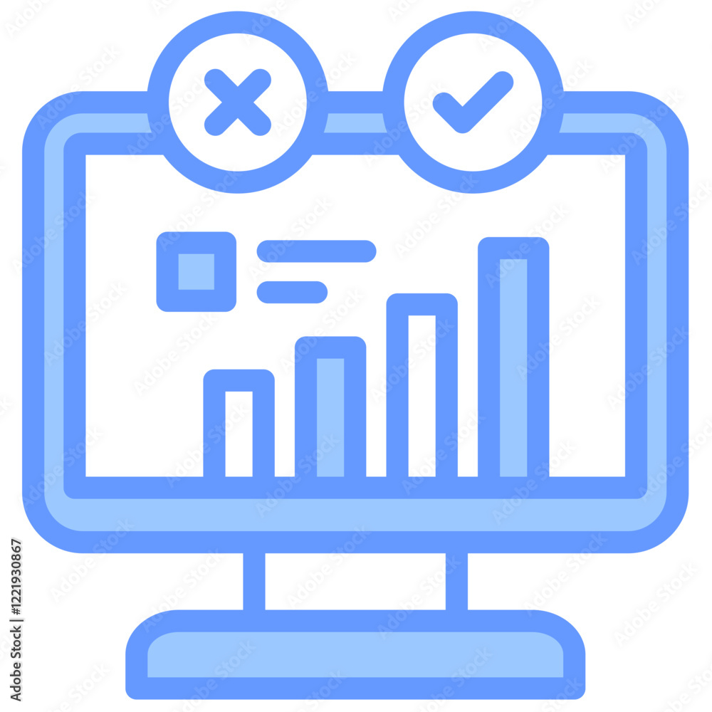 Poster data driven decision lineal blue icon
