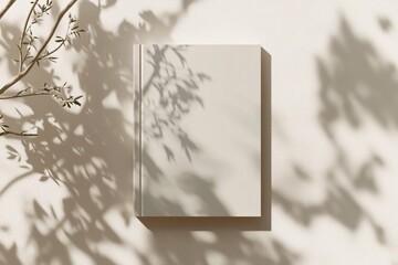 Isolated book cover mockup with a sleek minimalist design set against a soft-focus backdrop, ideal for highlighting custom graphics or typography 