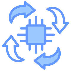 Autonomous System Lineal Blue Icon