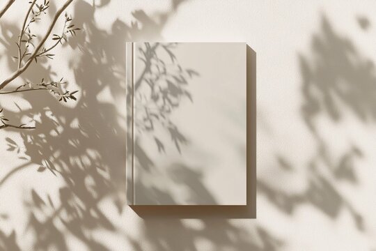 Isolated book cover mockup with a sleek minimalist design set against a soft-focus backdrop, ideal for highlighting custom graphics or typography 