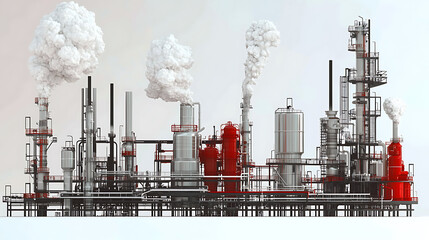 Obraz premium Visualizing the Fossil Fuels Production Process Petroleum Industry Graphics Industrial Setting Detailed Infographics