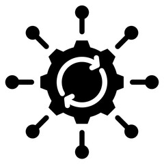 Process Automation Solid Black Icon