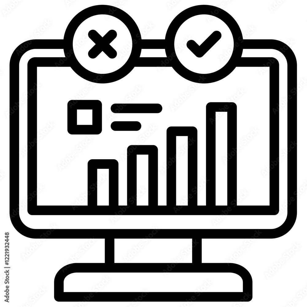 Poster data driven decision outline icon