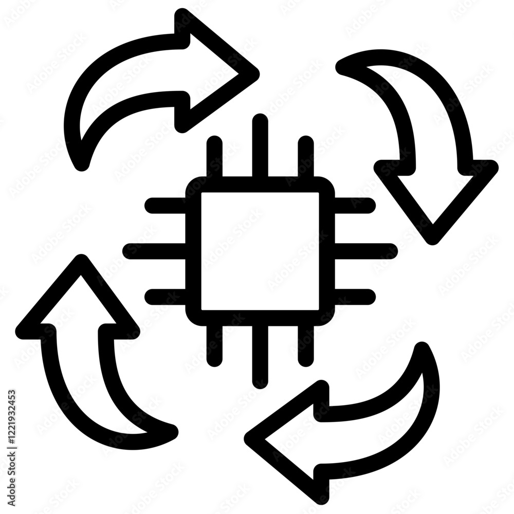 Poster autonomous system outline icon