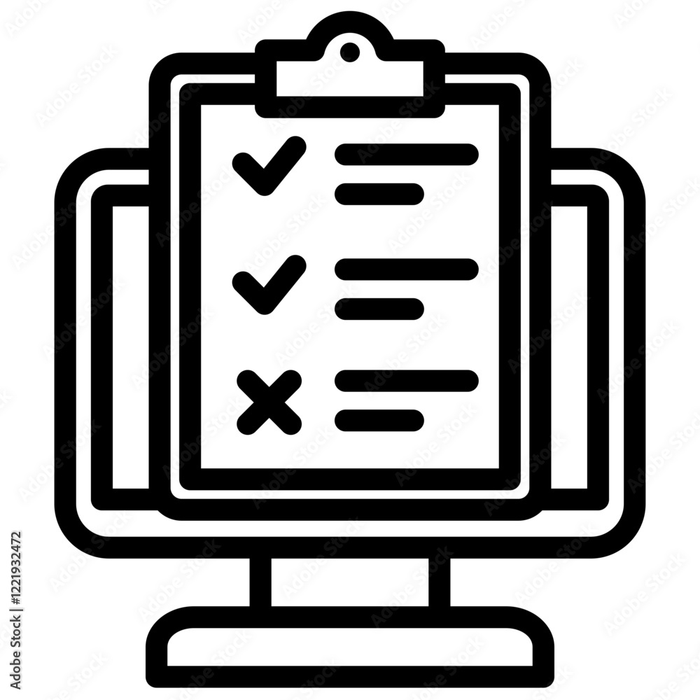 Poster virtual testing outline icon