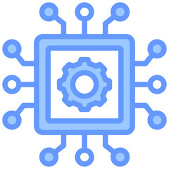 Digital Transformation Lineal Blue Icon