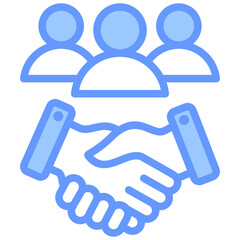 Customer Engagement Lineal Blue Icon