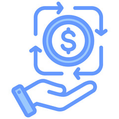 Funding Round Lineal Blue Icon