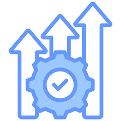 Process Improvement Lineal Blue Icon