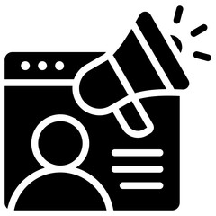 Influencer Marketing Solid Black Icon