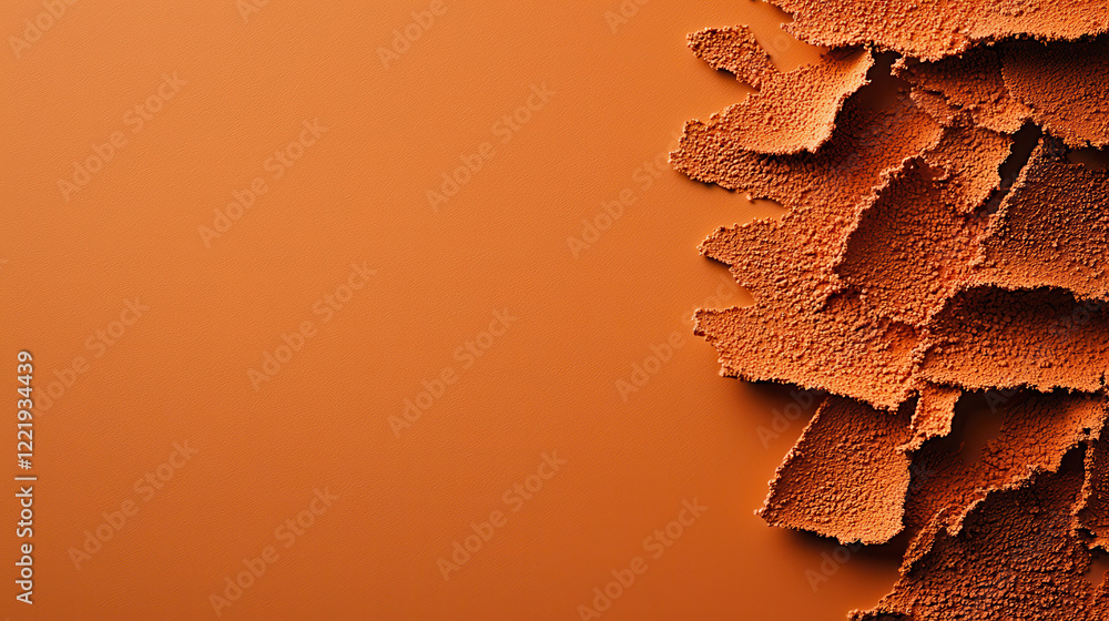 Poster Textured orange brown surface with layered patterns, creating warm and inviting atmosphere. Ideal for backgrounds or design elements