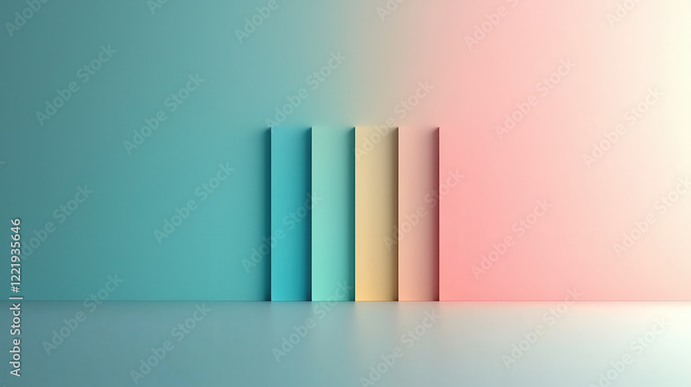 Poster smooth pastel background with vertical panels in soft colors creates serene atmosphere. This minimalist design is perfect for various creative projects