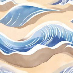 Fototapeta premium Blue waves wallpaper and pattern background