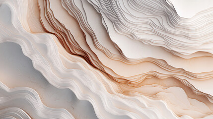 Obraz premium Soft cream toned texture resembling marble with flowing lines and gentle curves, creating serene and elegant visual effect. Ideal for backgrounds and design projects