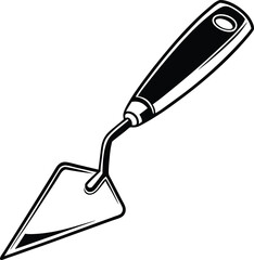 Masonry Tool -  A minimalist drawing of a trowel emphasizing its practical design