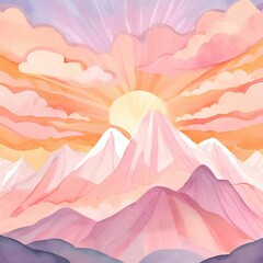 Wallpaper sunrise, sunset, with many colors, painting