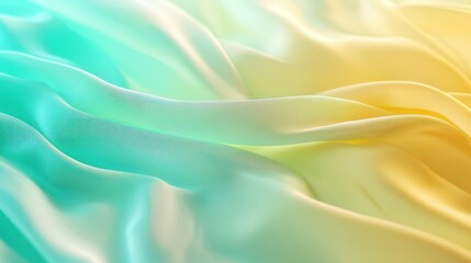 Obraz premium Fine silk texture graces the gradient from lemon zest to turquoise