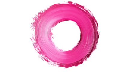 Pink paint geometric circle shape brush on transparent background