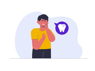 Toothache illustration. Healthy problems illustrations. Flat vector illustrations