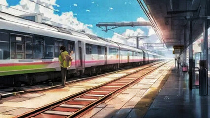 Naklejka premium train in motion blur