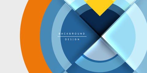 Obraz premium Circle and semi circle geometric background. Vector Illustration For Wallpaper, Banner, Background, Card, Book Illustration, landing page