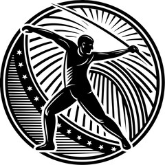 Javelin Power, Perfect Throw, Javelin Athlete, Silhouette Precision, Skyward Spear, Throwing Legends, Javelin Mastery, Silhouette Art, Javelin Dreams, Track and Field Star, Elegant Throw, Spear in Fli