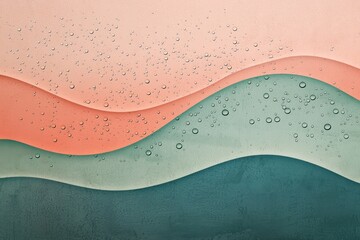 Teal to salmon gradient overlaid with a shimmering dewdrop effect