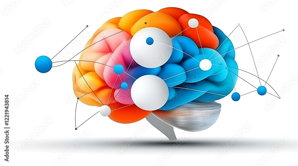 Poster innovative brain visualization digital art neuroscience colorful environment abstract viewpoint crea