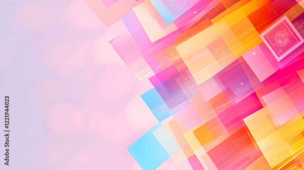Aufkleber vibrant abstract background with colorful geometric shapes and patterns