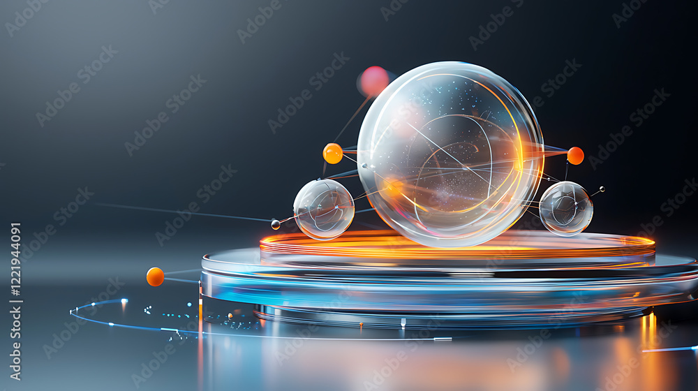 Poster dynamic molecular interaction laboratory setting 3d visualization high-tech environment close-up vie
