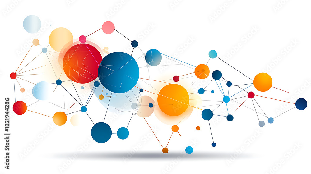 Poster dynamic data visualization digital space abstract graphics tech environment aerial view connectivity