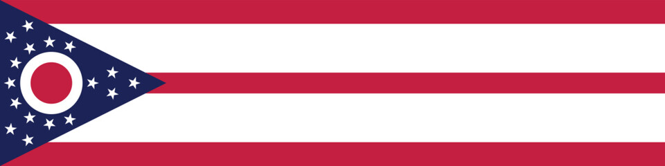 Obraz premium Ohio flag long banner digital vector illustration