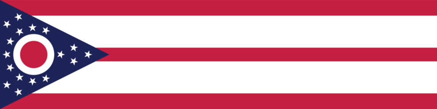 Ohio flag long banner digital vector illustration