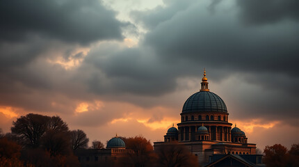 Fototapeta premium Cloudy sky with beautiful nature