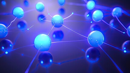 A collection of glowing spheres connected by lines, representing data points and their interconnections.