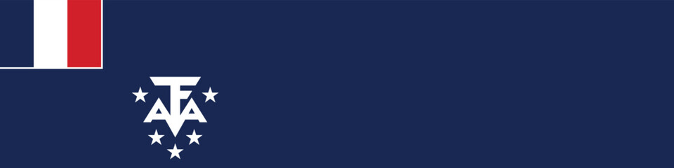 Naklejka premium French Southern and Antarctic Territory flag long banner digital vector illustration