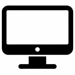Monitor icon vector on white background.