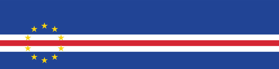Cape Verde flag long banner digital vector illustration