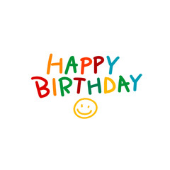 happy birthday cute colorful text