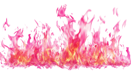 Abstract pink smoke flames on transparent background