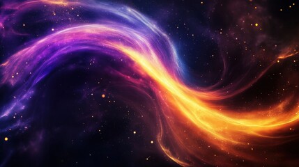 Fototapeta premium A gradient of deep purple and gold with swirling galaxy-like textures, perfect for fantasy themes