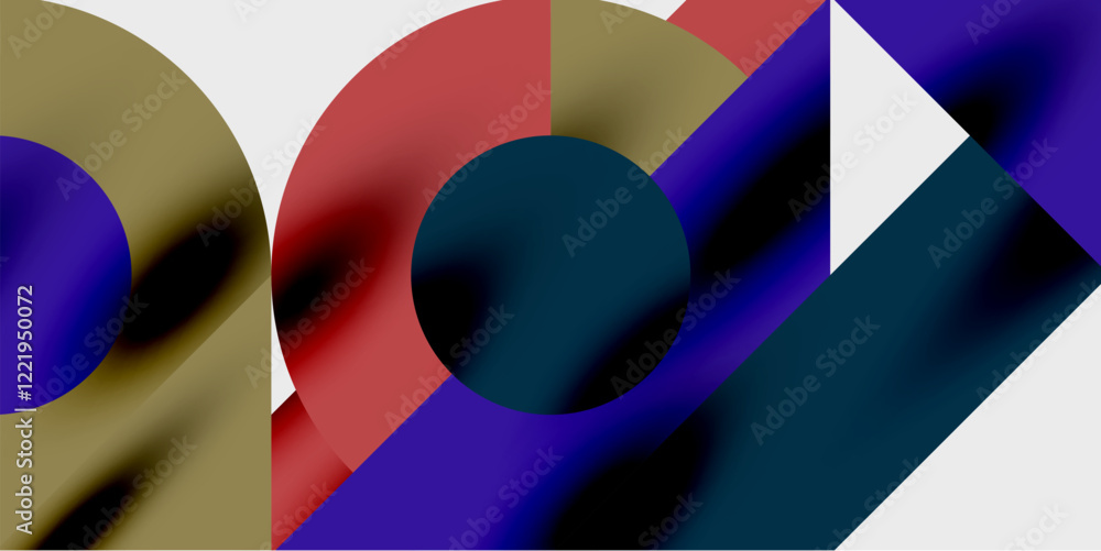 Aufkleber Vibrant abstract background circles with smooth gradients, creating a dynamic and modern design. Ideal for creative, tech, or contemporary-themed projects