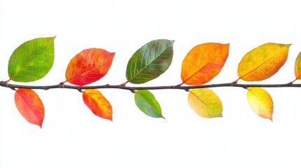 Naklejka premium Vibrant Autumn Leaves Isolated on White Background