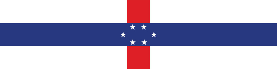 Netherlands Antilles flag long banner digital vector illustration