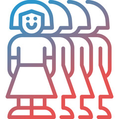 females gradient line icon