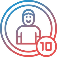 men counting gradient line icon