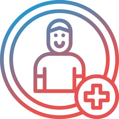 man user gradient line icon